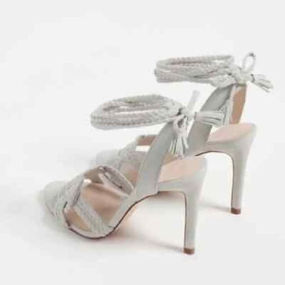 NEW Zara Leather High Heel Braided Detail Womens Size 41 US 10 Ankle Wrap - Picture 3 of 11